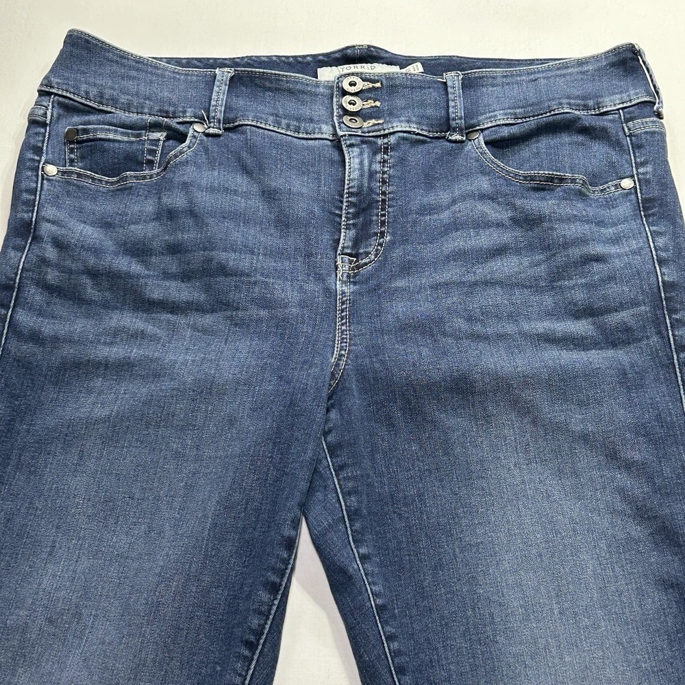 Torrid Jeans 18T Womens Dark Wash Blue Jeggings 3-Button Fly High Rise Stretch